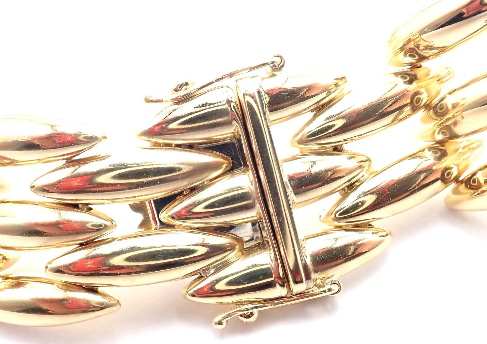 Cartier Five-Row Gentiane Rice Wide Yellow Gold Link Necklace For Sale 3
