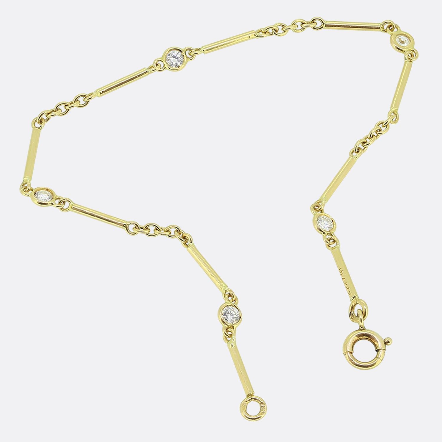 Brilliant Cut Cartier Five-Stone Diamond Bracelet For Sale