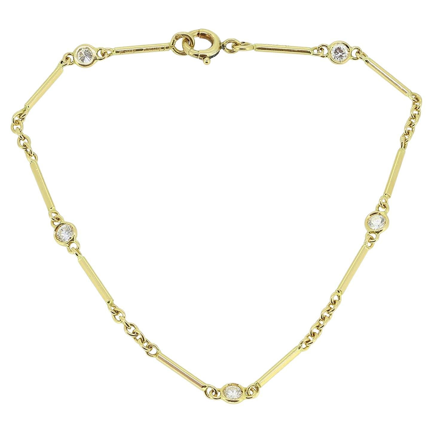 Cartier Five-Stone Diamond Bracelet For Sale