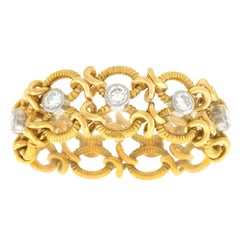 Cartier Flexible Diamond Band Ring 18 Karat Platinum, circa 1970s, French