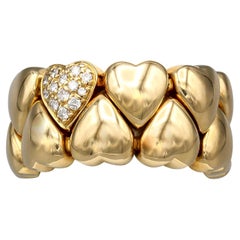Cartier Flexibler Pave Diamant-Herz-Ring aus 18 Karat Gold
