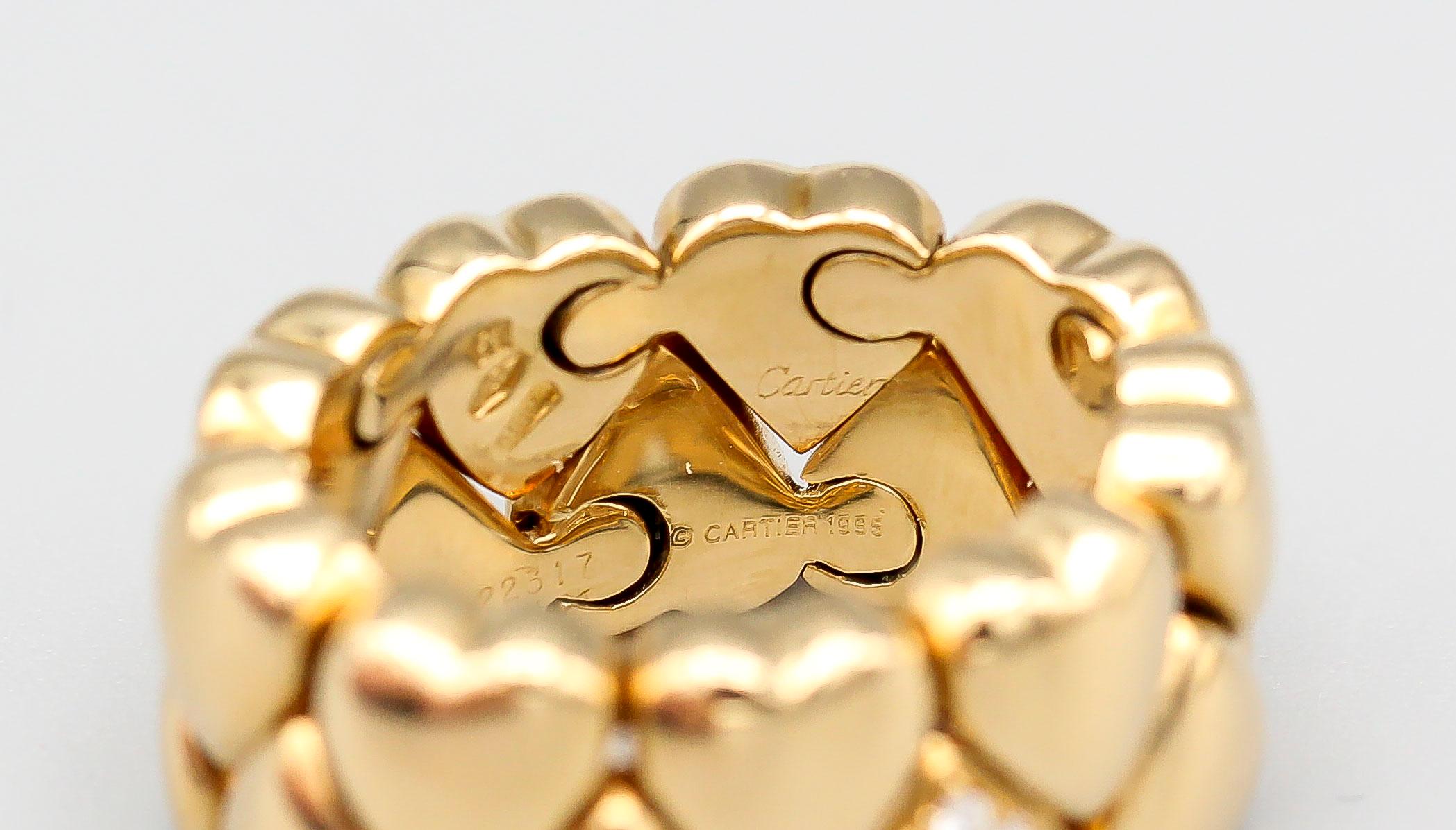Cartier Flexibler Pave Diamant-Herz-Ring aus 18 Karat Gold 1