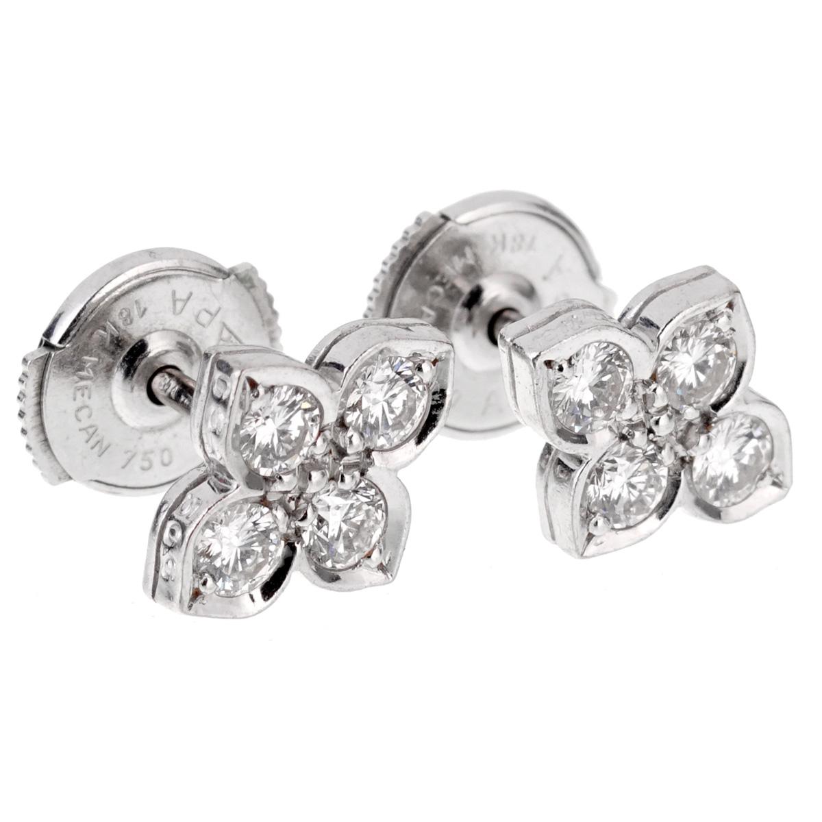 cartier diamond flower earrings