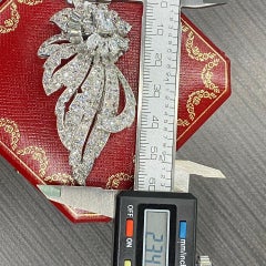 Cartier Foliate Diamond Platinum Vintage Brooch
