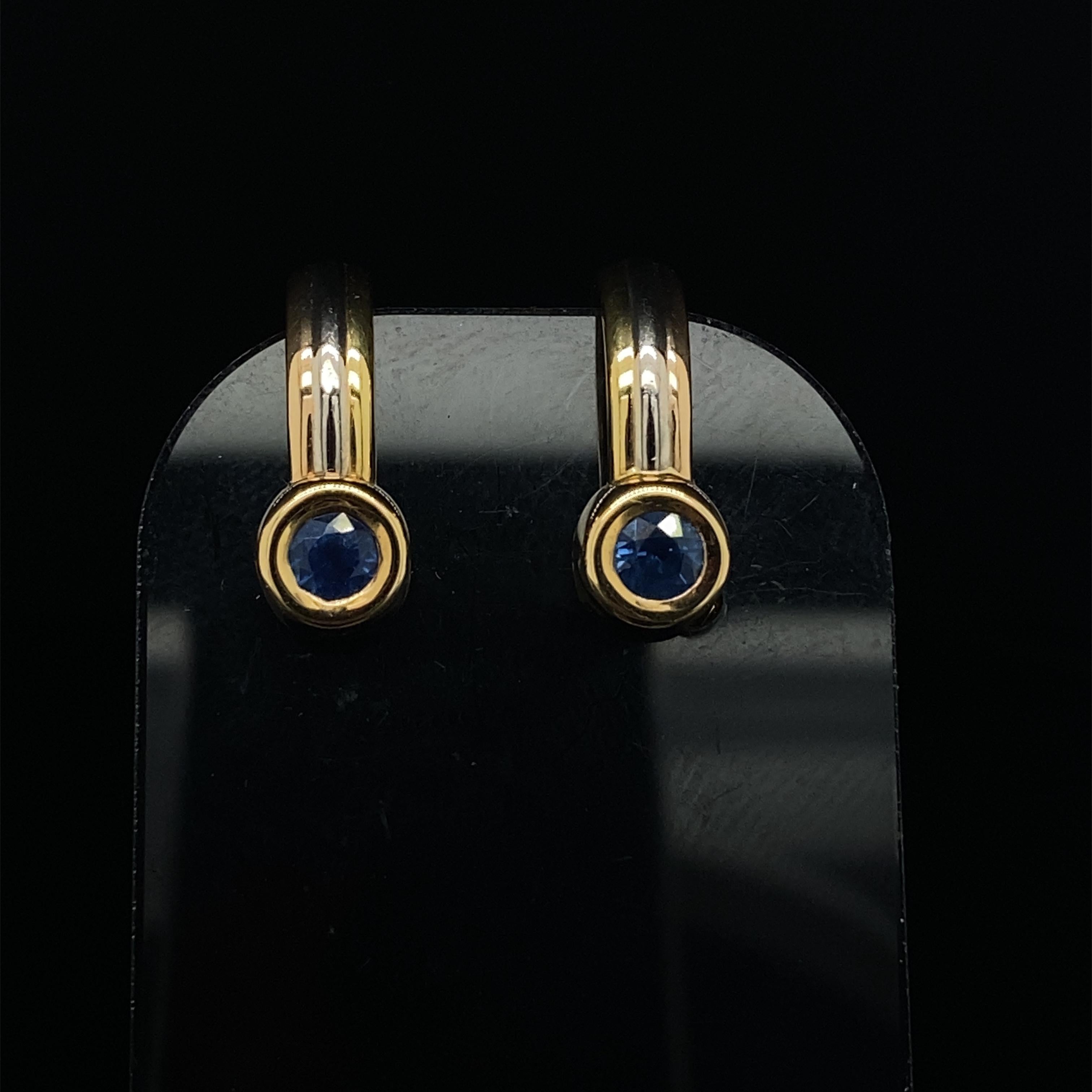 Cartier Forgorra Vintage Trinity Sapphire 18 Karat Tri-Gold Earrings 1