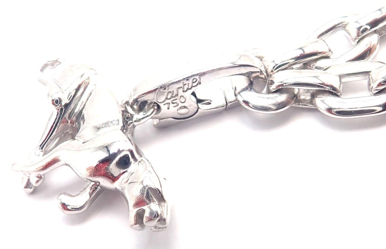 Cartier Four Charm Airplane Baby Love Panther Gift Box White Gold Link Bracelet For Sale 4