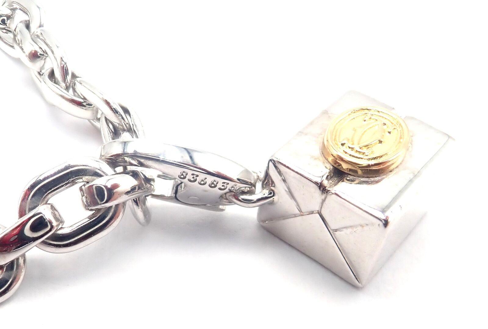 Cartier Four Charm Airplane Baby Love Panther Gift Box White Gold Link Bracelet For Sale 1