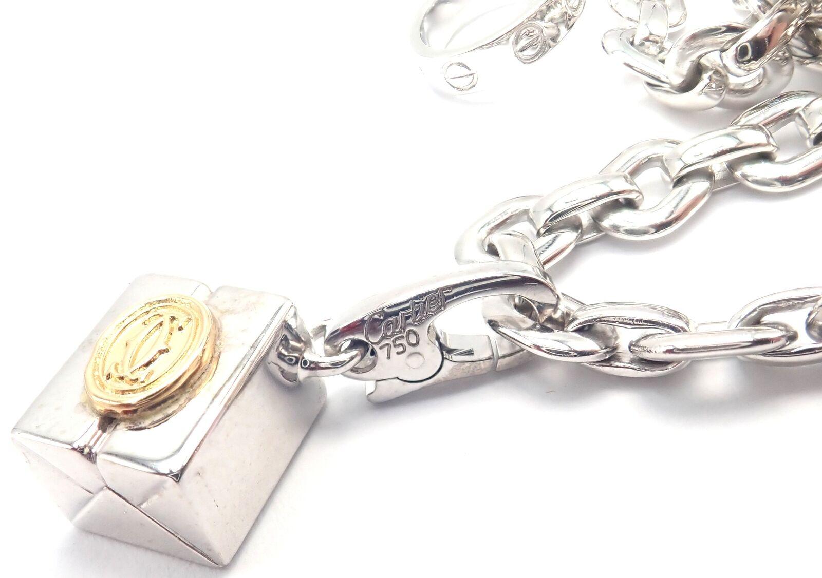 Cartier Four Charm Airplane Baby Love Panther Gift Box White Gold Link Bracelet For Sale 2