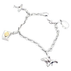 Cartier Four Charm Airplane Baby Love Panther Gift Box White Gold Link Bracelet
