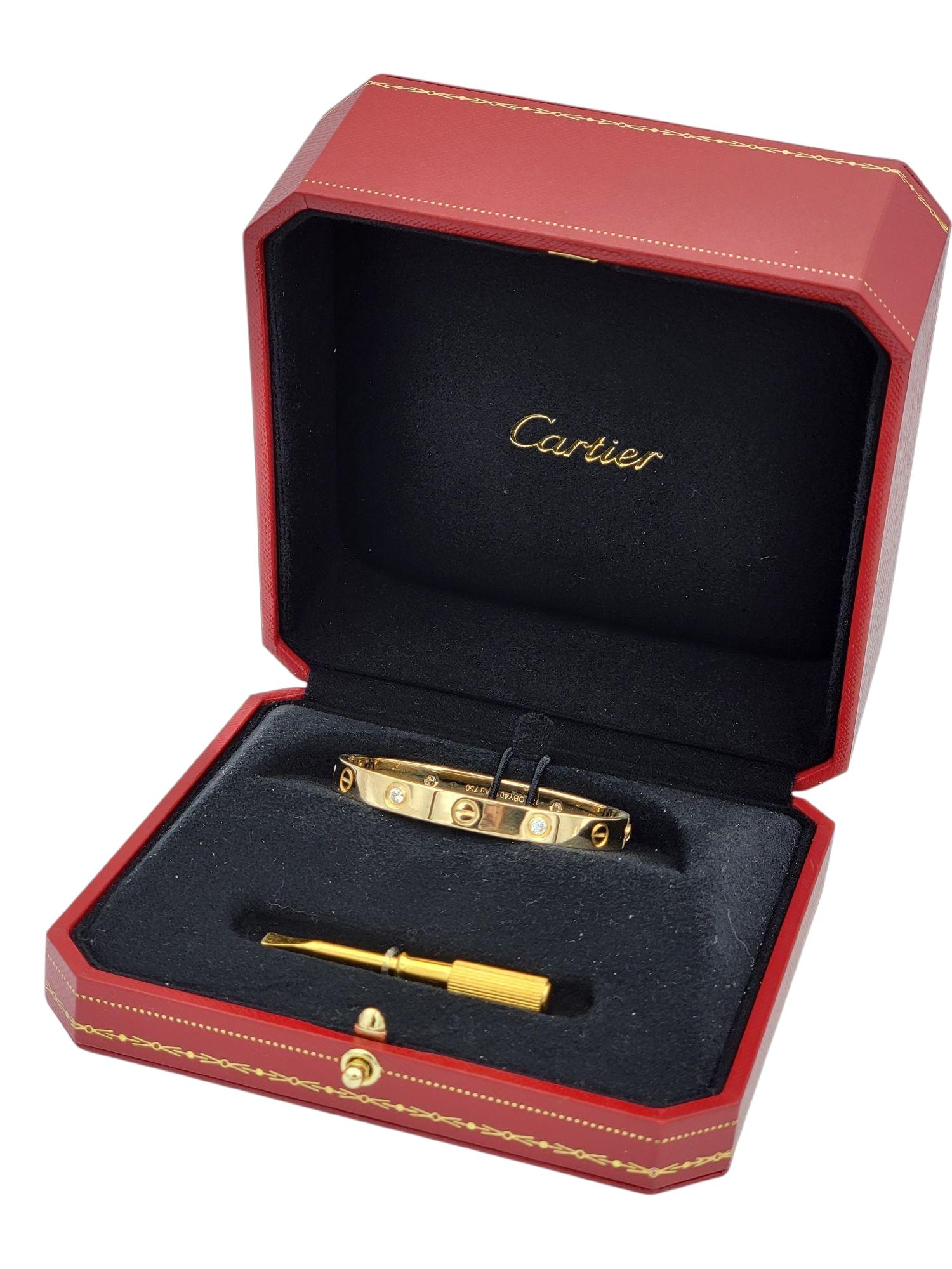 Cartier Bracelet jonc LOVE en or jaune 18 carats avec boîte, taille 15 en vente 5