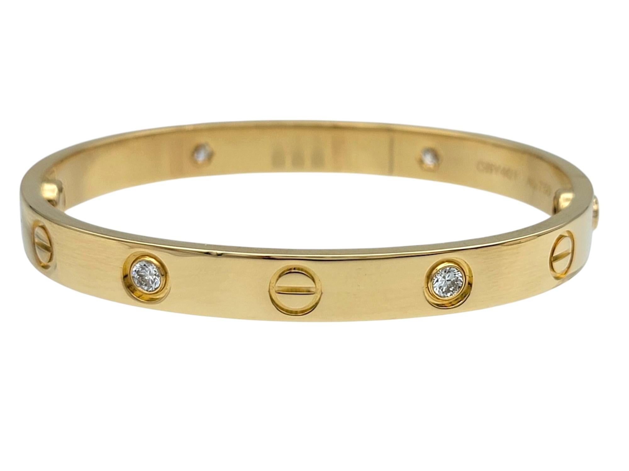 Contemporain Cartier Bracelet jonc LOVE en or jaune 18 carats avec boîte, taille 15 en vente