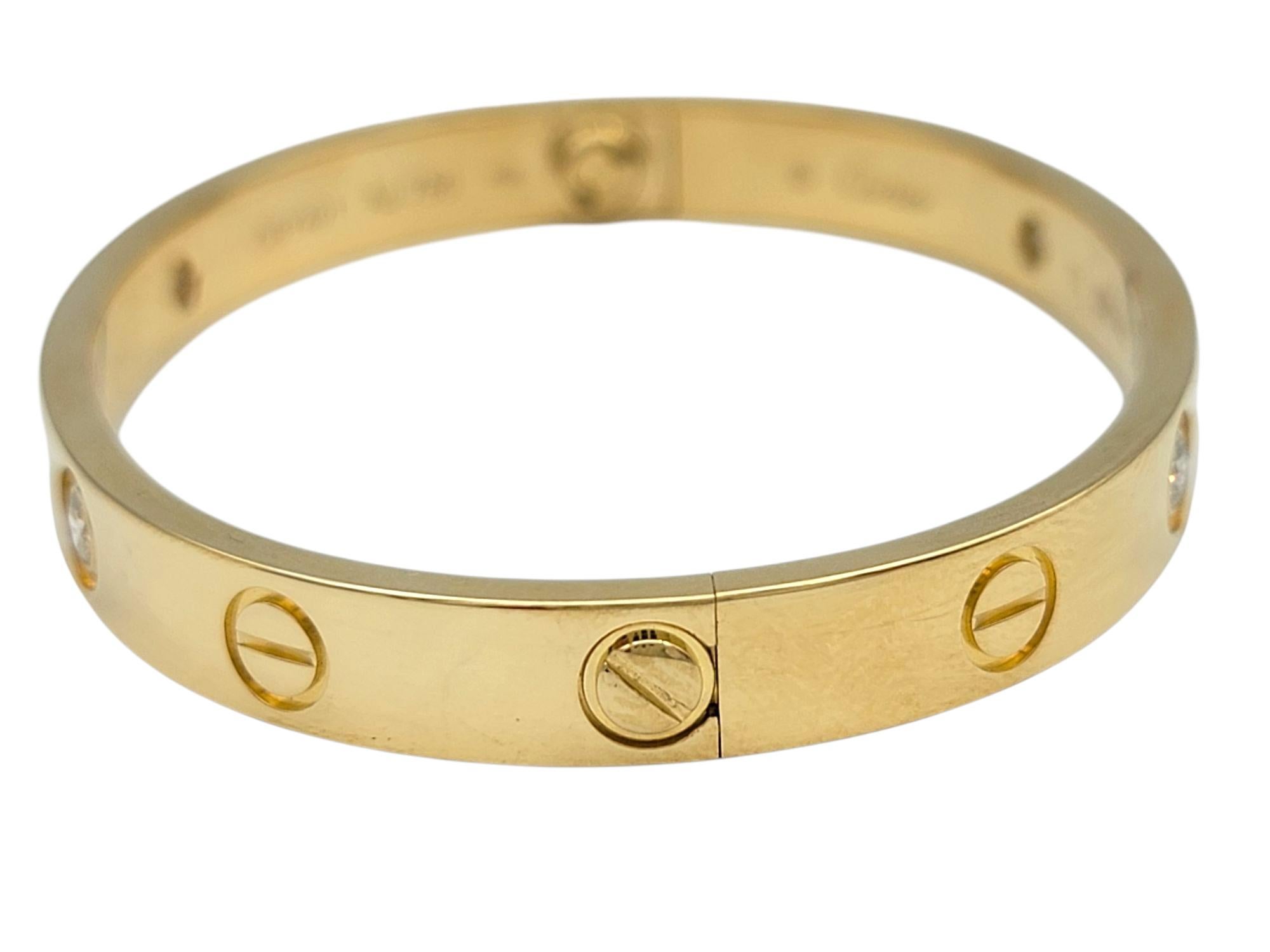 Cartier Bracelet jonc LOVE en or jaune 18 carats avec boîte, taille 15 Bon état - En vente à Scottsdale, AZ