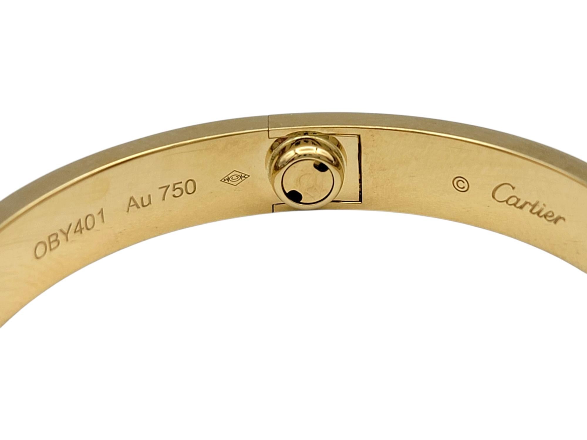 Cartier Bracelet jonc LOVE en or jaune 18 carats avec boîte, taille 15 en vente 1