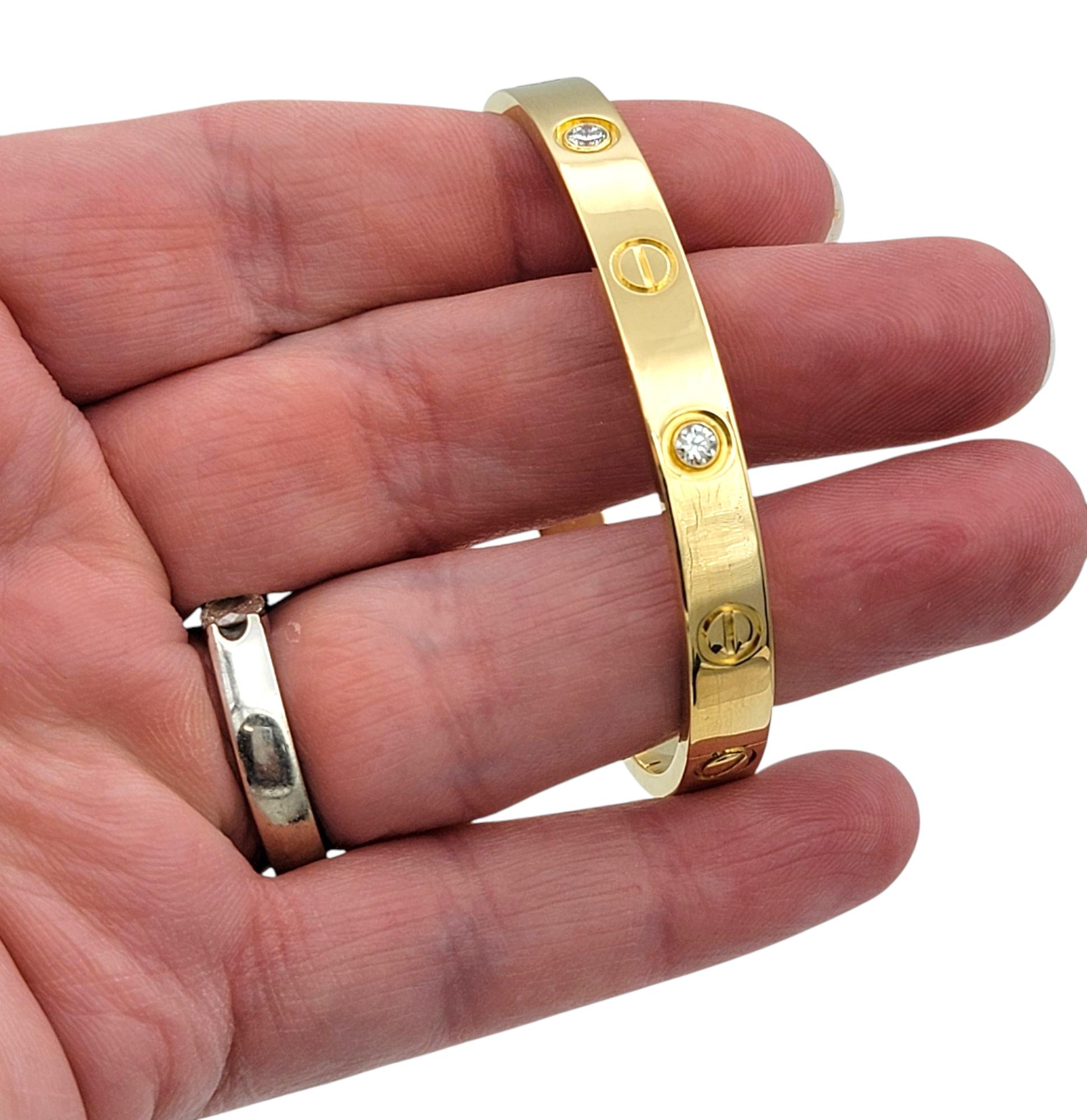 Cartier Bracelet jonc LOVE en or jaune 18 carats avec boîte, taille 15 en vente 2