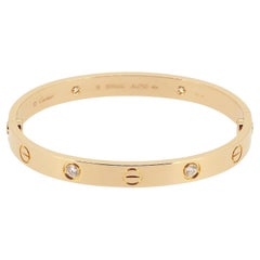 Cartier LOVE-Armreif mit vier Diamanten, Größe 16