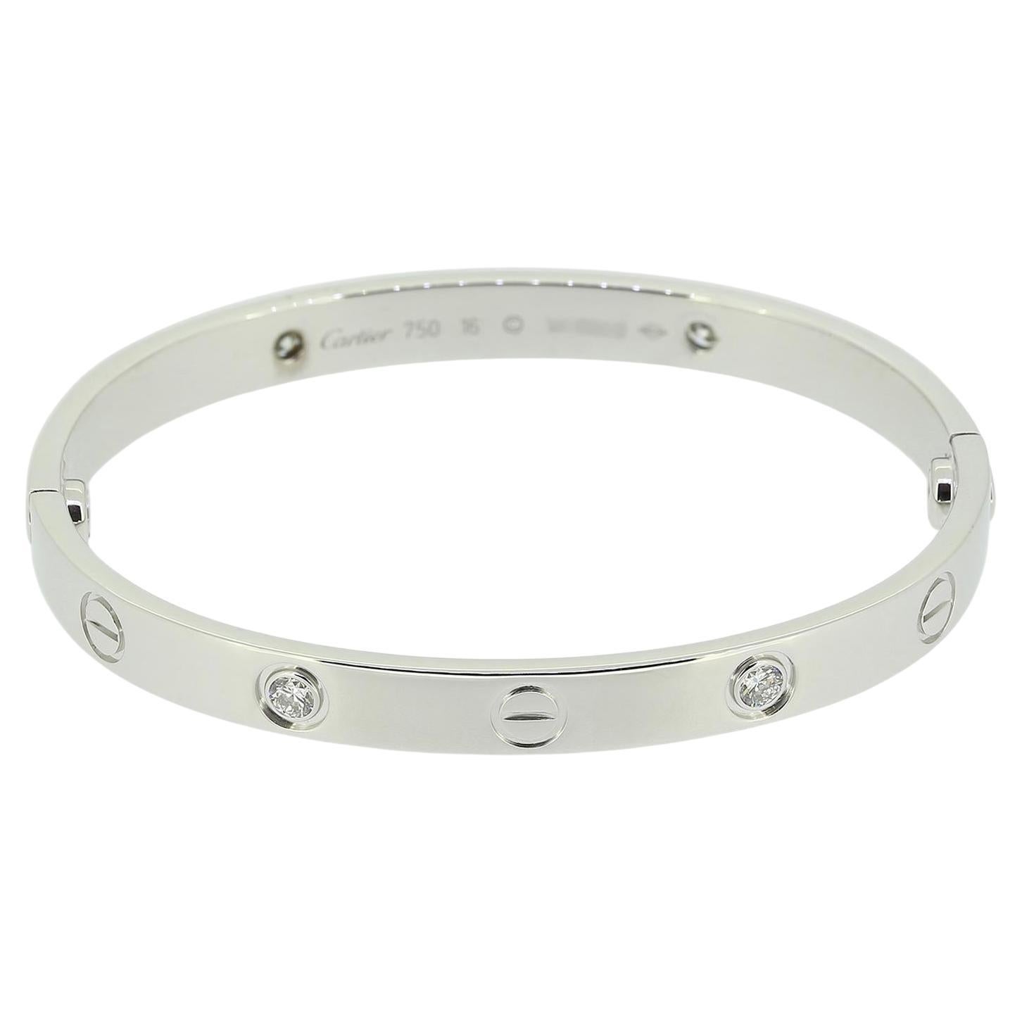 Cartier Four Diamond LOVE Bangle Size 16