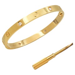 Cartier Four Diamond 'love' Bracelet in 18k Yellow Gold