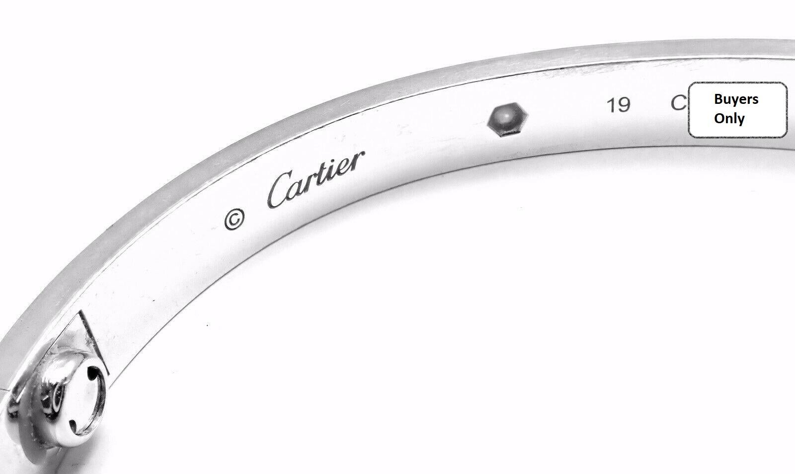 Cartier Four-Diamond White Gold New Screw System Love Bangle Bracelet 4