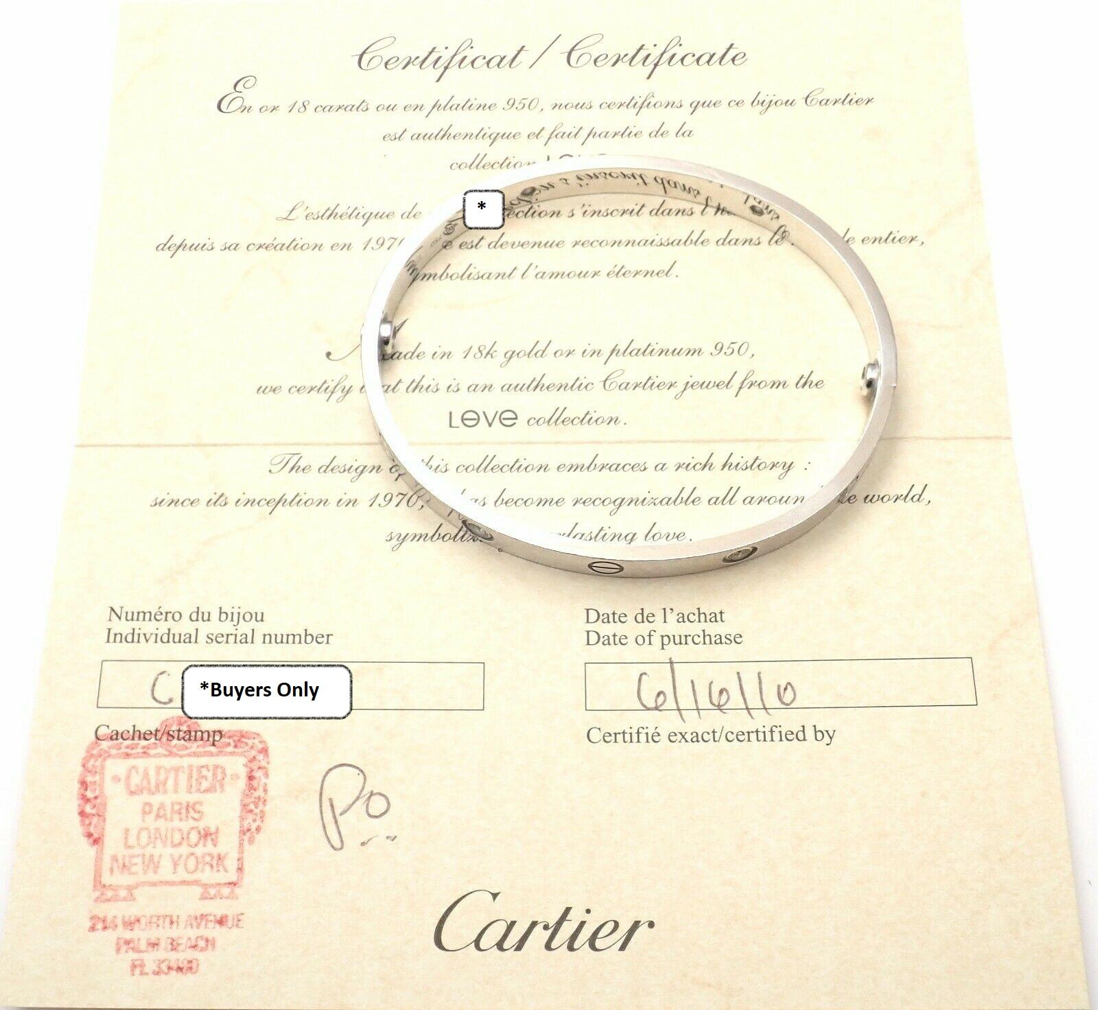 Cartier Four-Diamond White Gold New Screw System Love Bangle Bracelet 5
