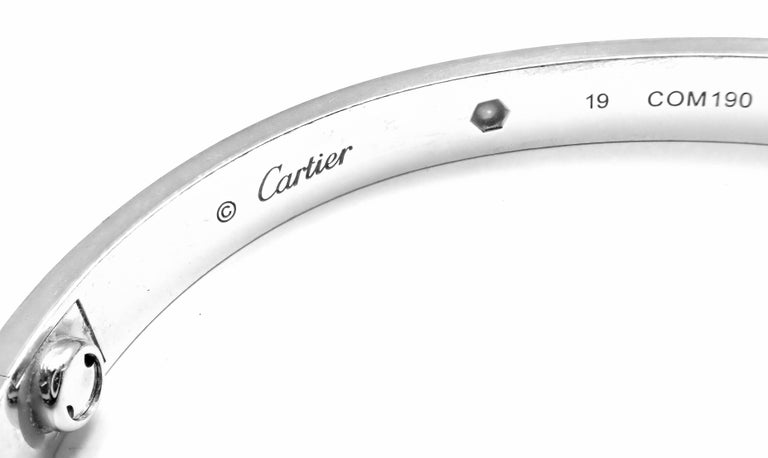 Cartier Four-Diamond White Gold New Screw System Love Bangle Bracelet ...