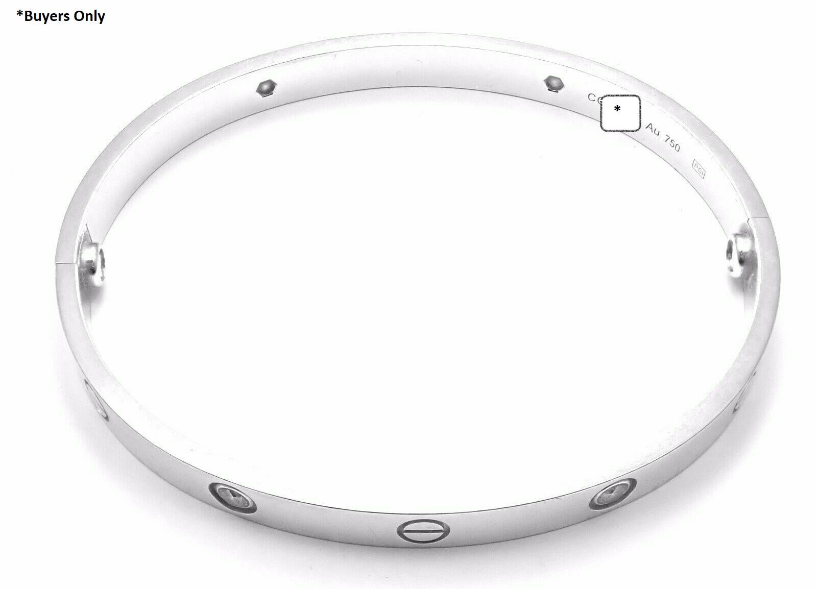 Cartier Four-Diamond White Gold New Screw System Love Bangle Bracelet 1