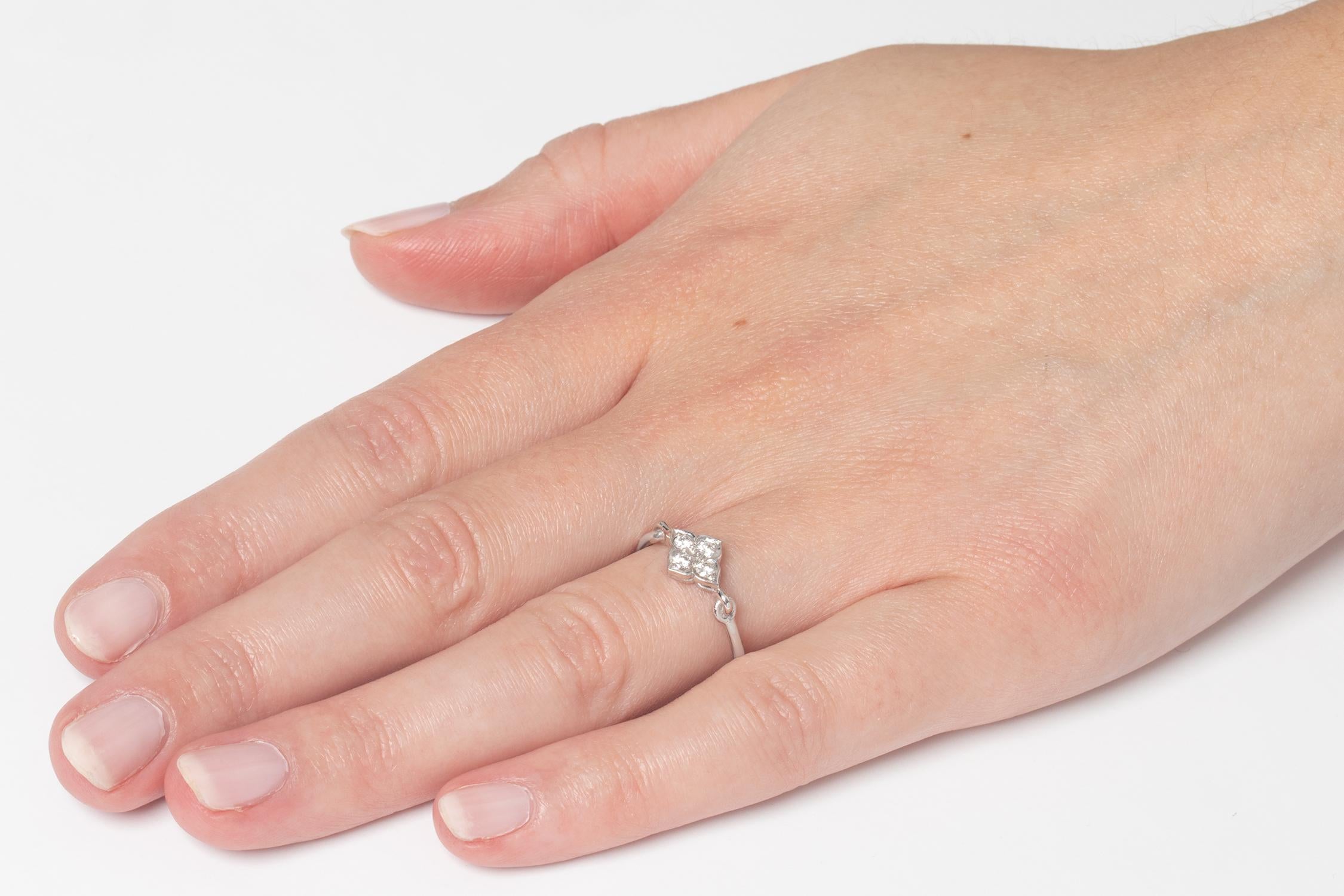 Women's or Men's Cartier Four-Stone Round Brilliant Cut Diamond Ring