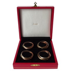 Cartier Four Trinity Napkin Rings in their original Box, France 1970s