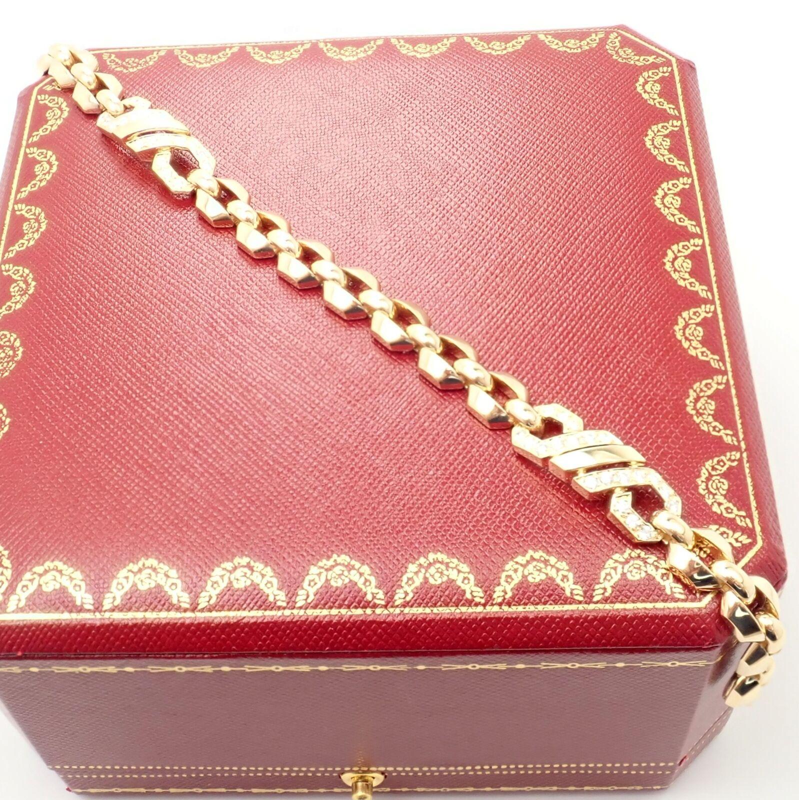 Cartier Gelbgoldarmband mit Fuchs-Trot-Diamant im Angebot 5