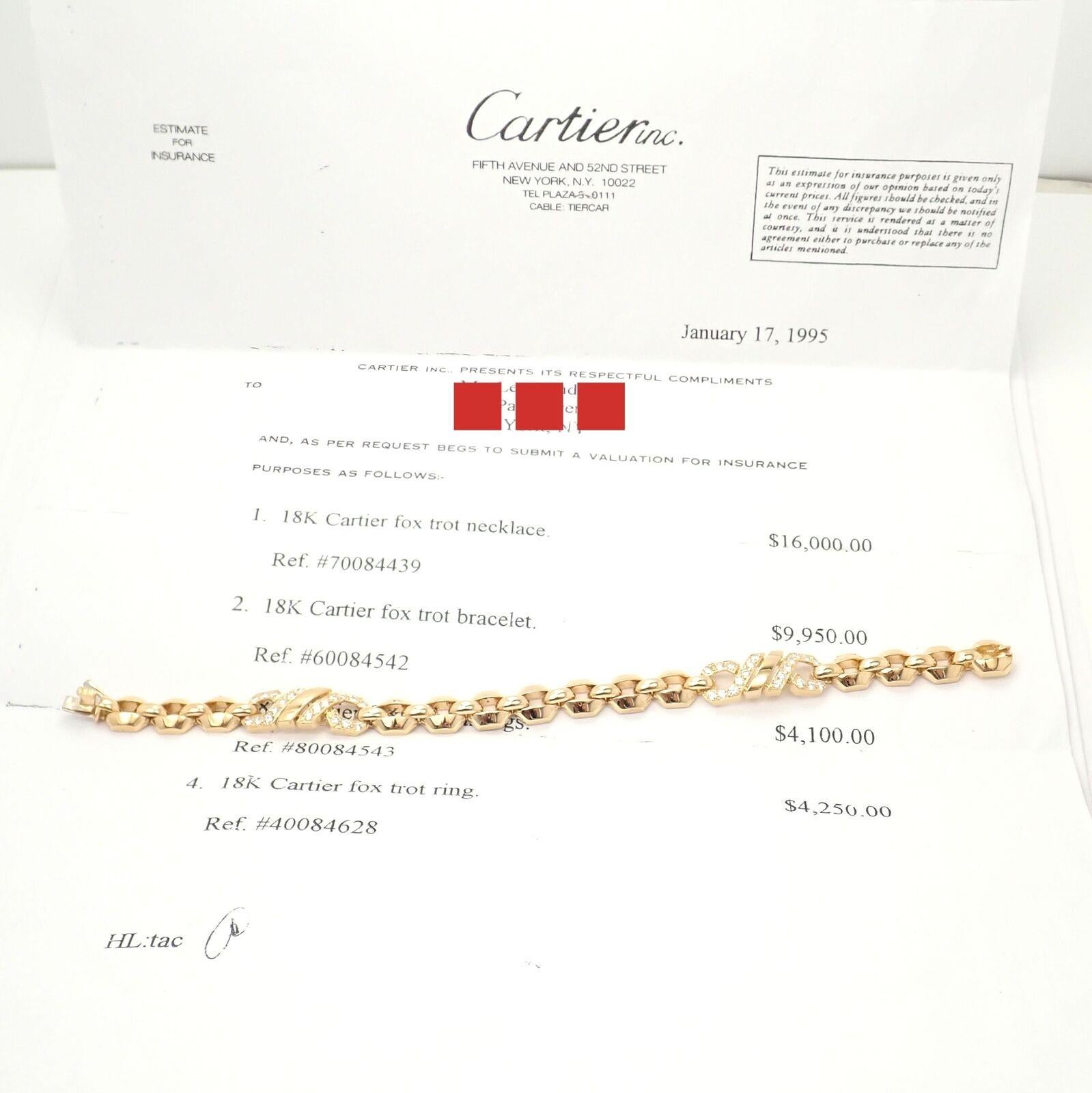 Cartier Gelbgoldarmband mit Fuchs-Trot-Diamant im Zustand „Hervorragend“ in Southampton, PA