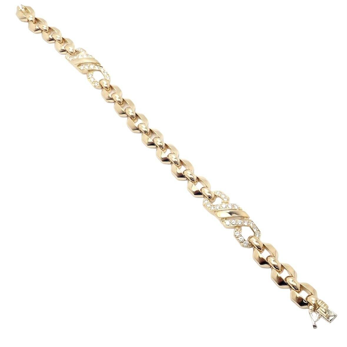 Cartier Fox Trot Diamond Yellow Gold Bracelet For Sale 1