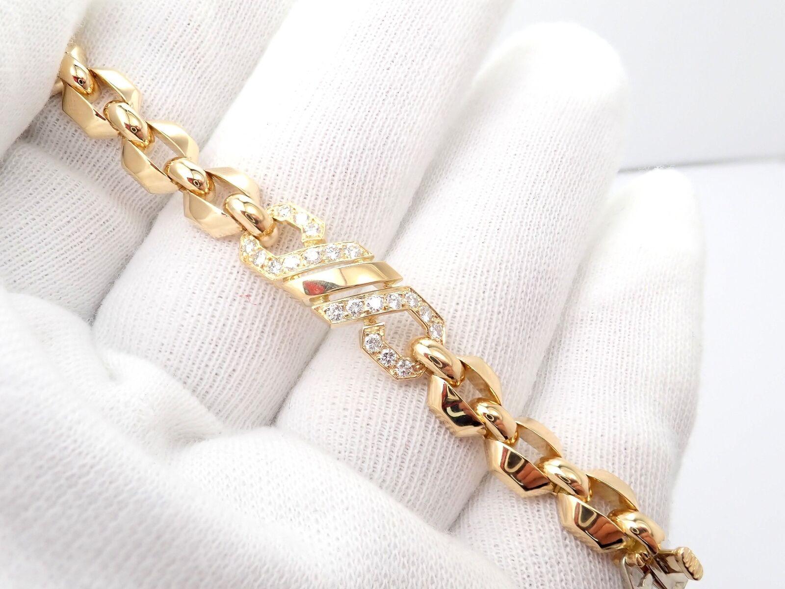 Cartier Fox Trot Diamond Yellow Gold Bracelet For Sale 3