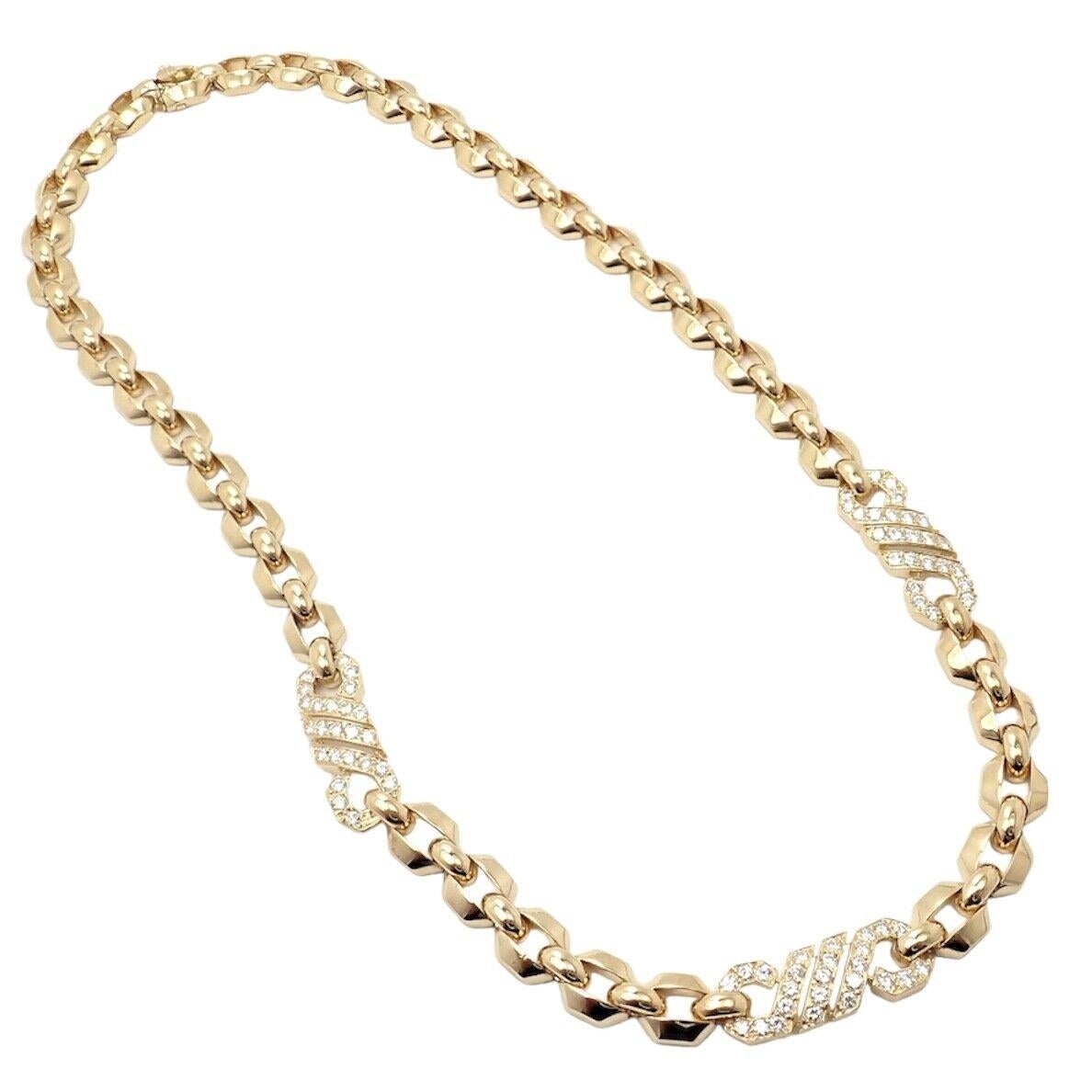 Cartier Fox Trot Diamond Yellow Gold Necklace For Sale