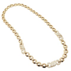 Cartier Fox Trot Diamond Yellow Gold Necklace
