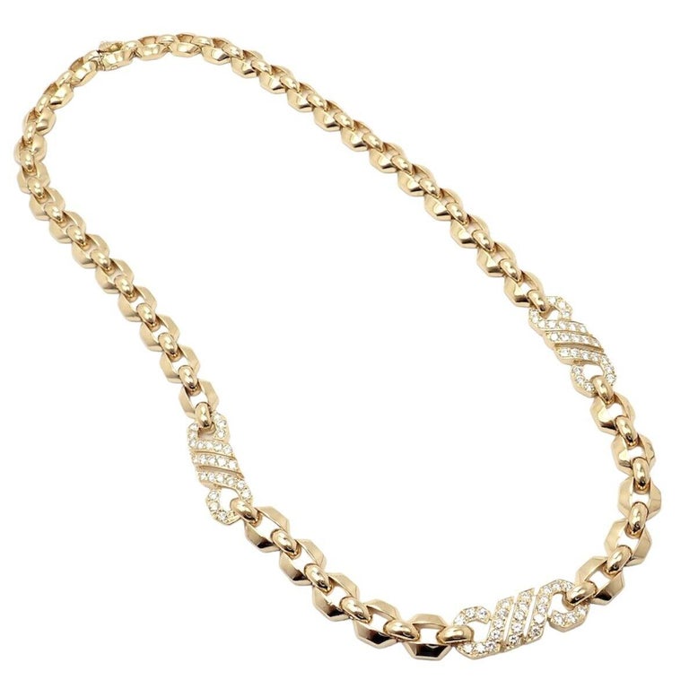 Cartier Halskette aus Gelbgold mit Fuchs-Trot-Diamant im Angebot bei 1stDibs
