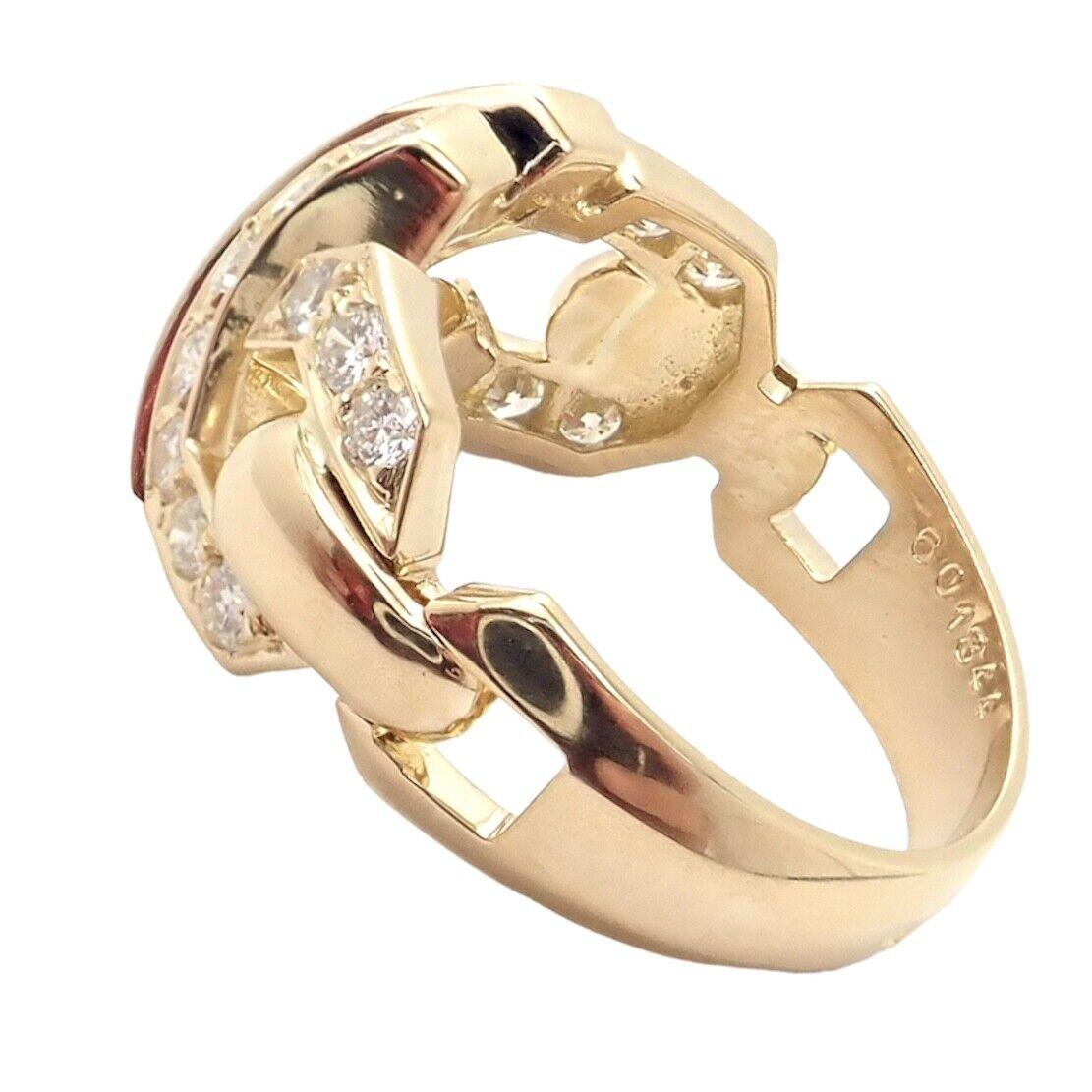Cartier Gelbgoldring mit Fuchs-Trot-Diamant für Damen oder Herren im Angebot
