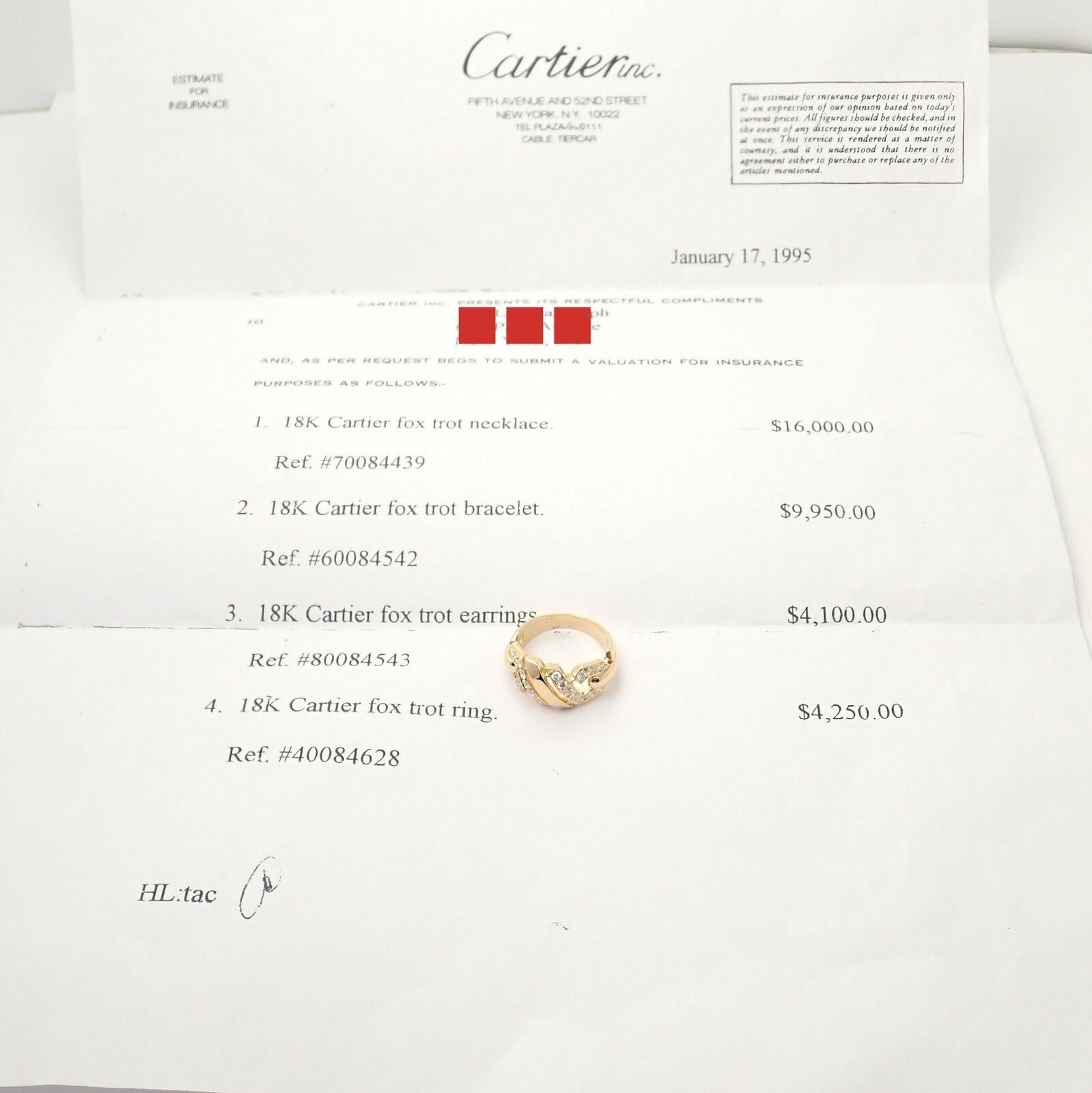 Cartier Fox Trot Diamond Yellow Gold Ring For Sale 1