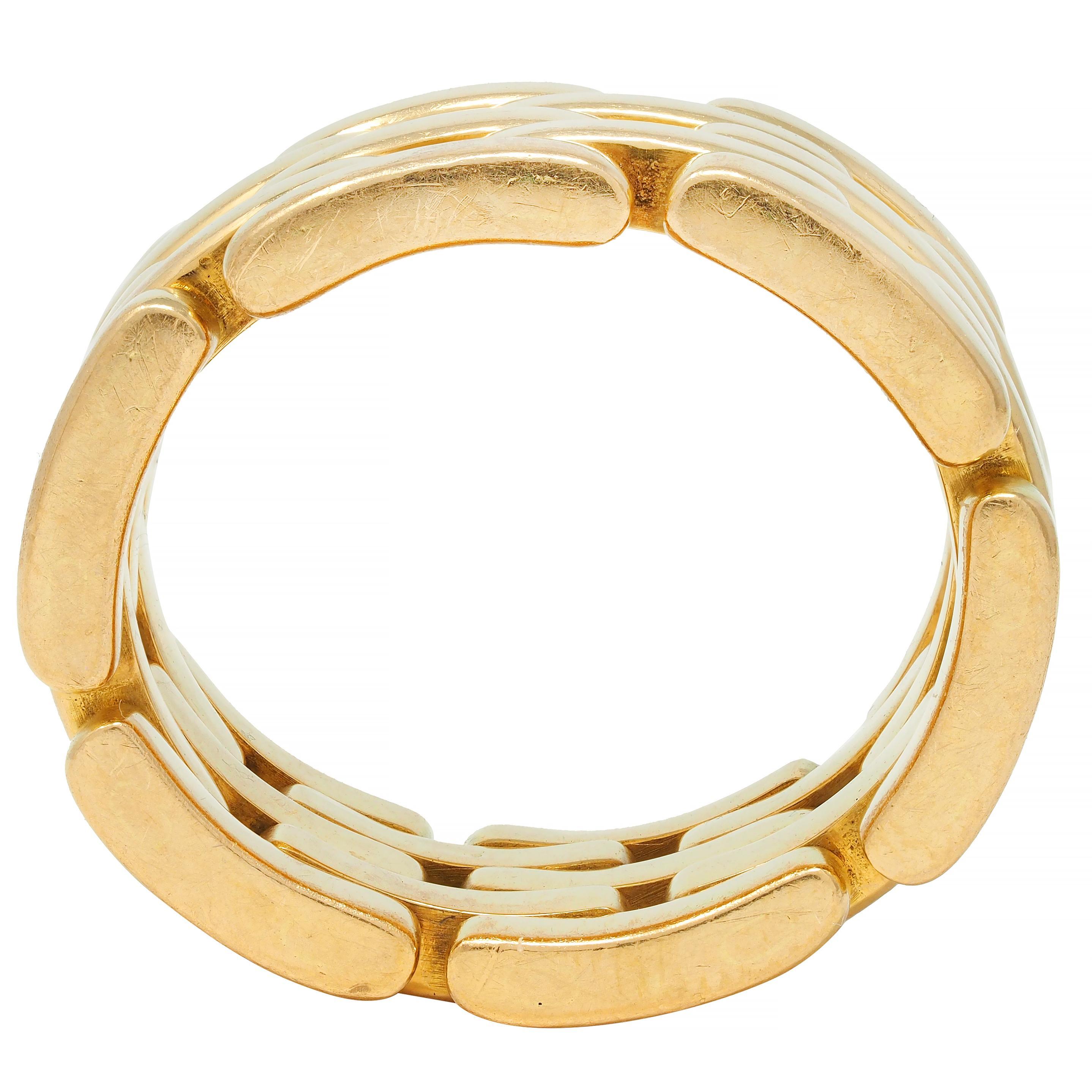 Cartier France 18 Karat Yellow Gold Wide Maillon Panthére Unisex 54 Band Ring 3