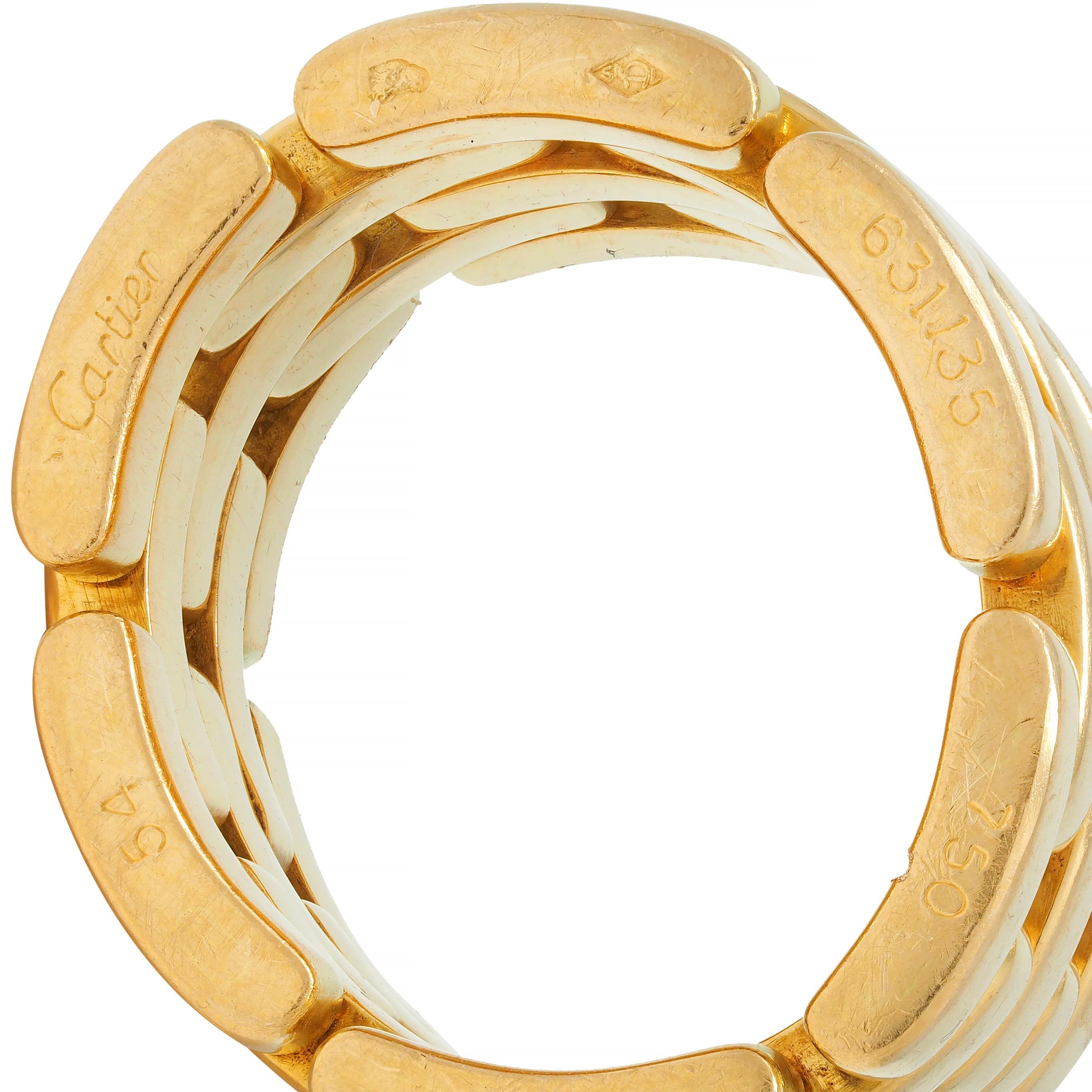Cartier France 18 Karat Yellow Gold Wide Maillon Panthére Unisex 54 Band Ring 4