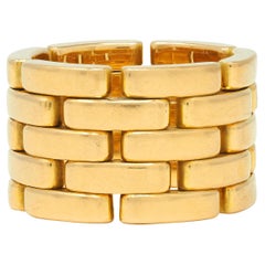 Cartier France 18 Karat Yellow Gold Wide Maillon Panthére Unisex 54 Band Ring