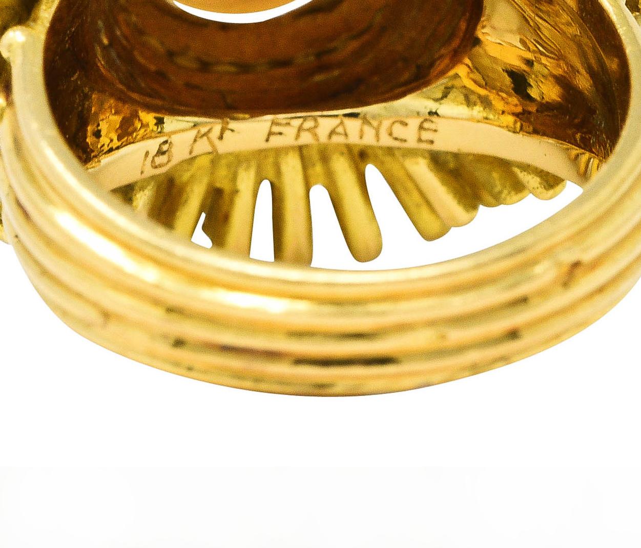 Cartier France 1960's Pearl 18 Karat Yellow Gold Organic Burst Vintage Ring 3
