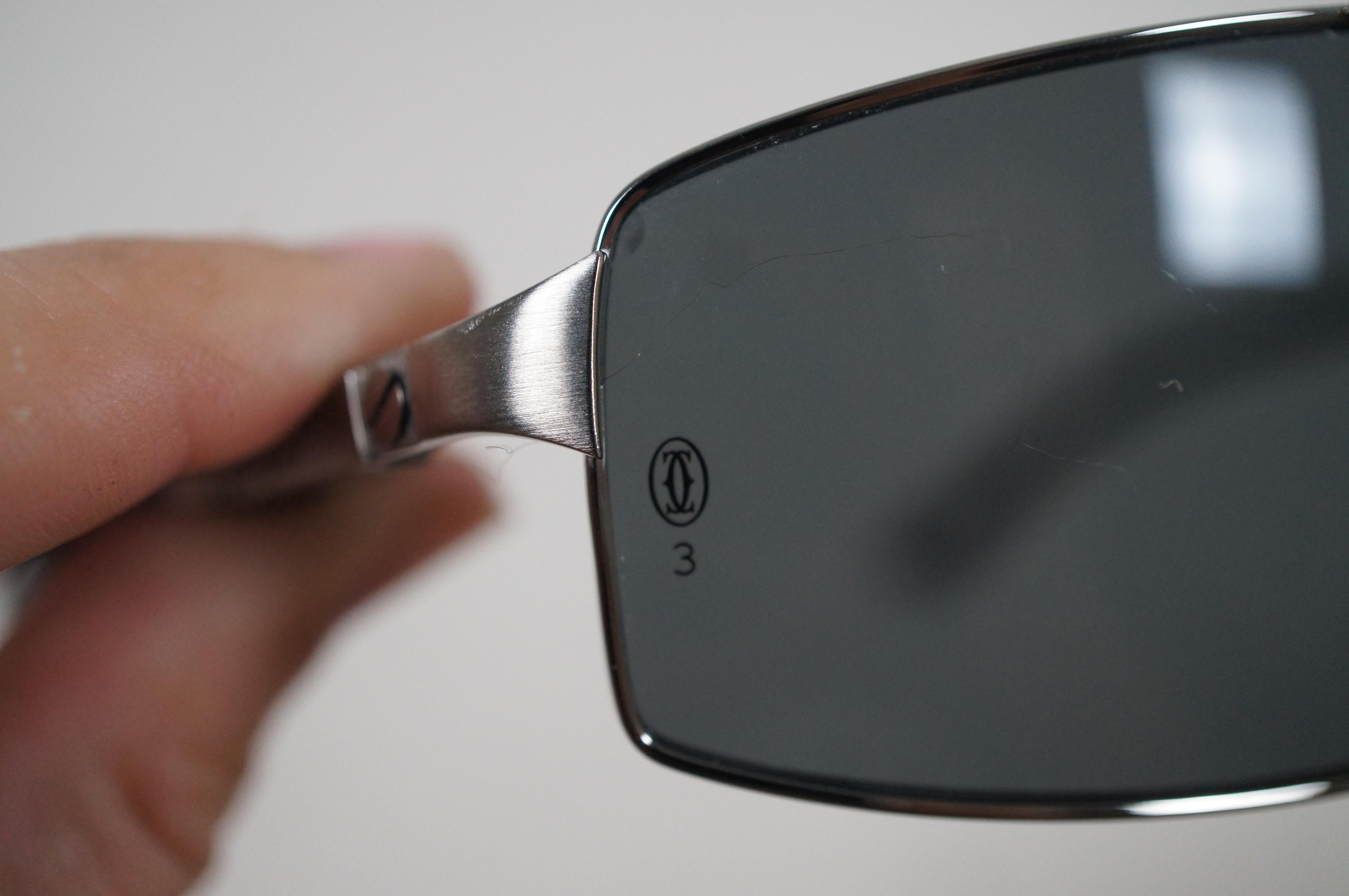 Cartier France 60-18 130 Santos Galaxy Aviator Rimless Polarized Sunglasses COA 4