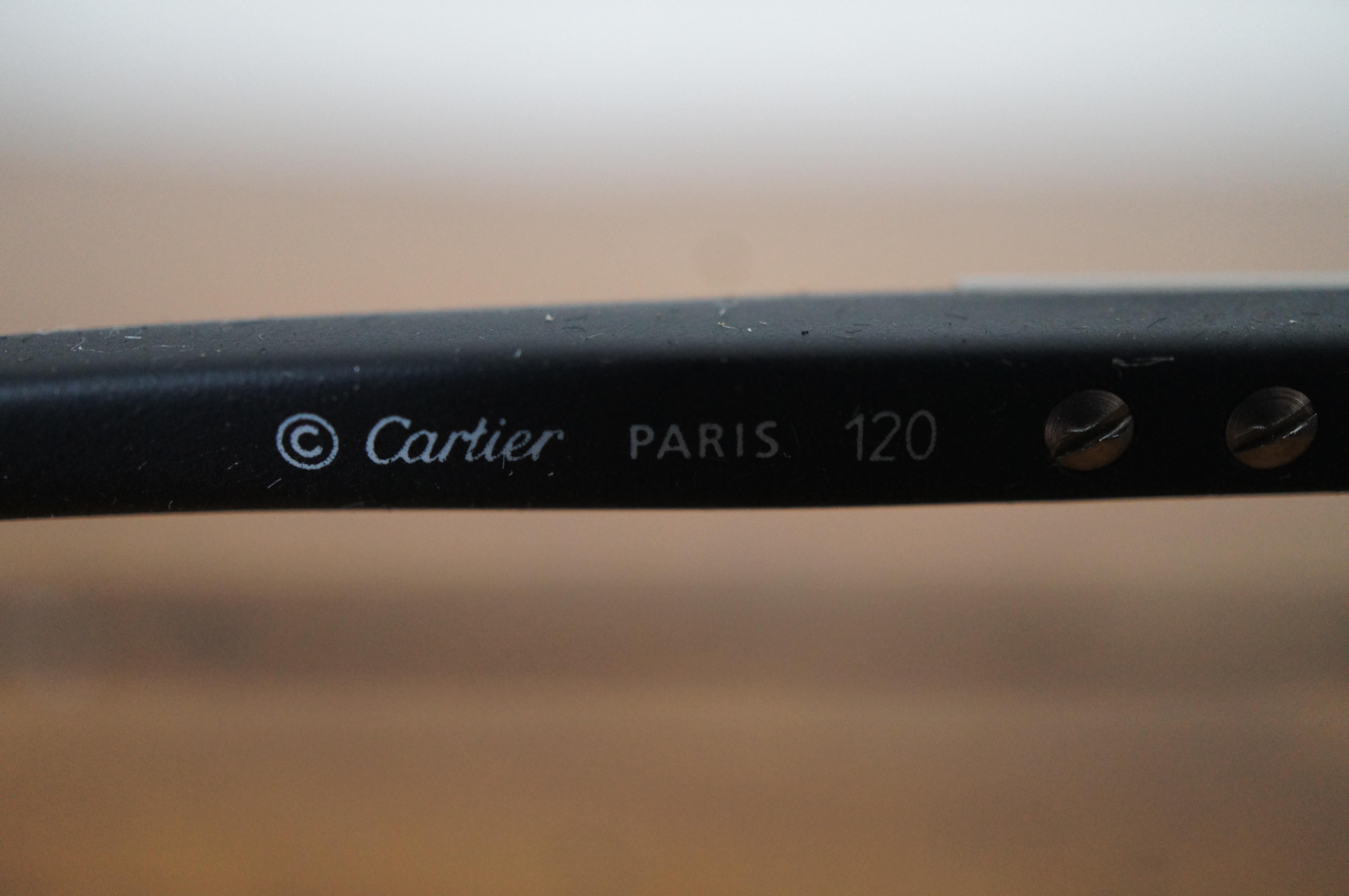 20th Century Cartier France 60-18 130 Santos Galaxy Aviator Rimless Polarized Sunglasses COA