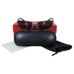 Lunettes de soleil Santos Galaxy Aviator sans monture Polarized de Cartier France 60-18 130, COA