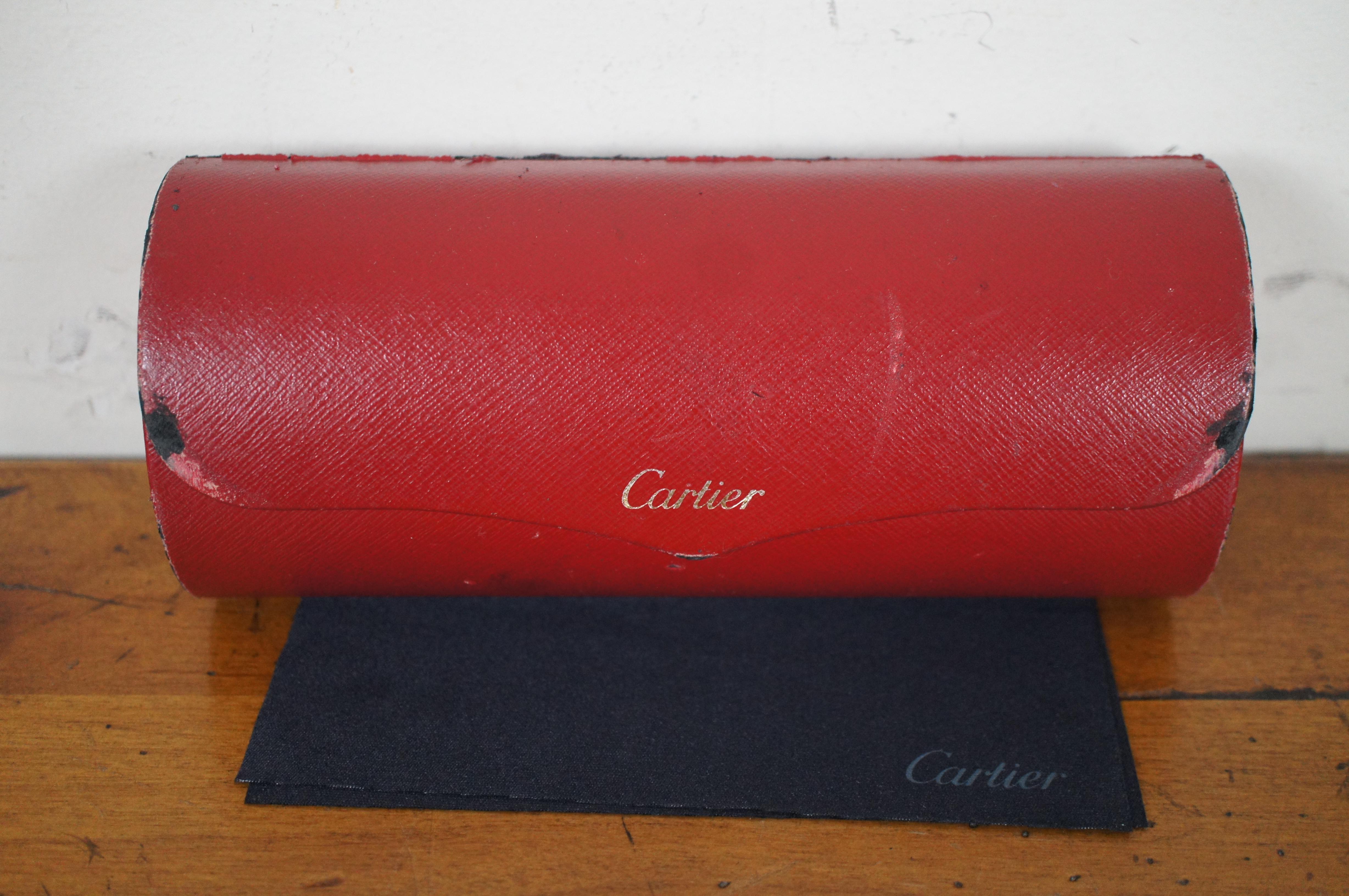 Cartier France 68-10 125 Sport Mens Matte Black Rubber Sunglasses & Case en vente 5