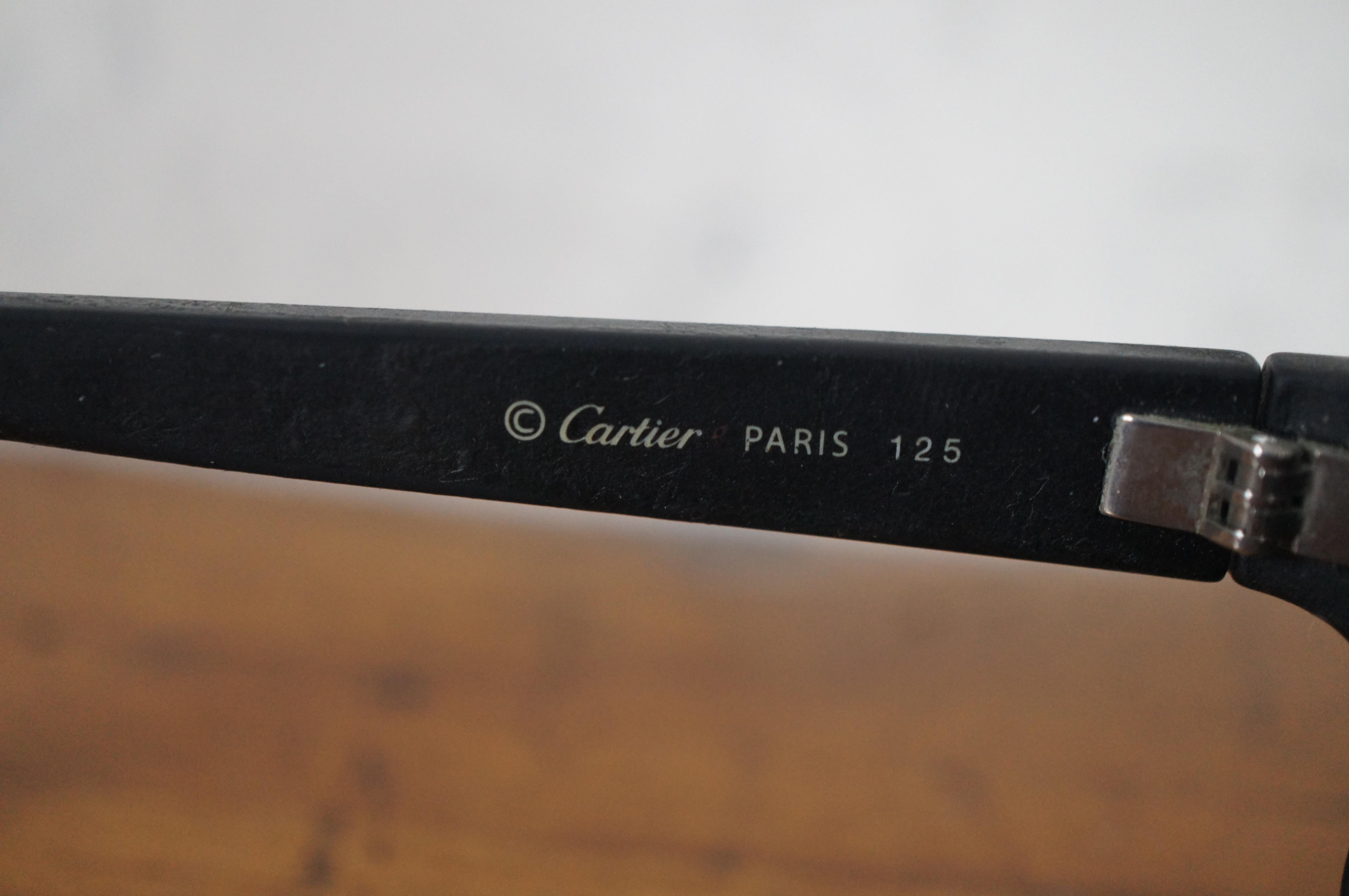 Modern Cartier France 68-10 125 Sport Mens Matte Black Rubber Sunglasses & Case