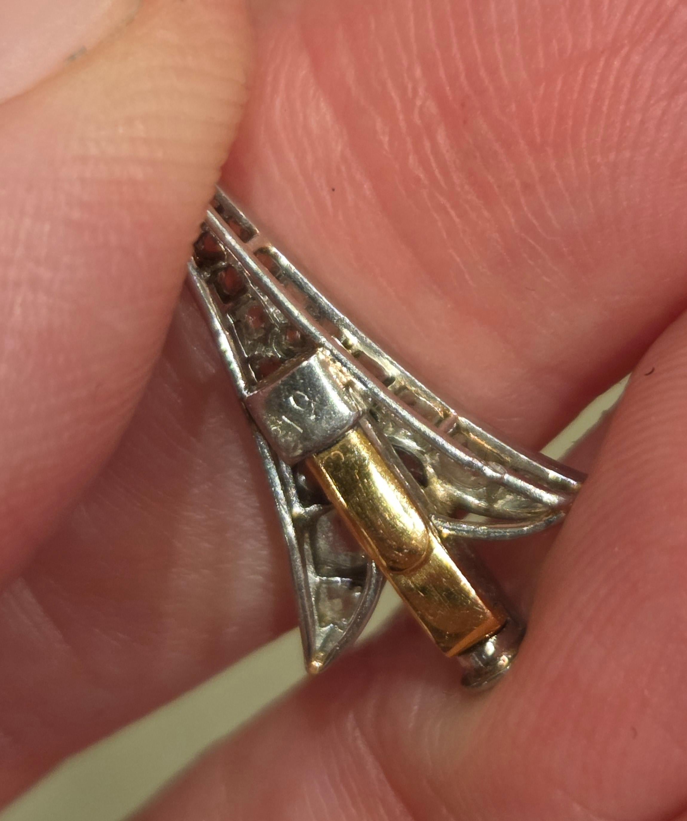 Cartier, France Art déco Broche Arrow en diamant rose et onyx en vente 2