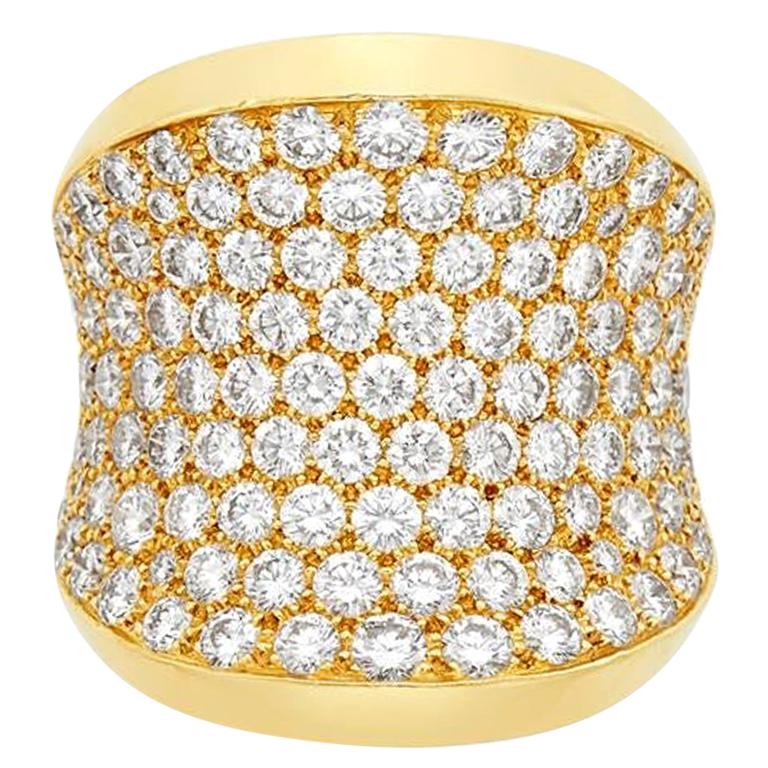 Cartier France Concave Diamond Gold Ring