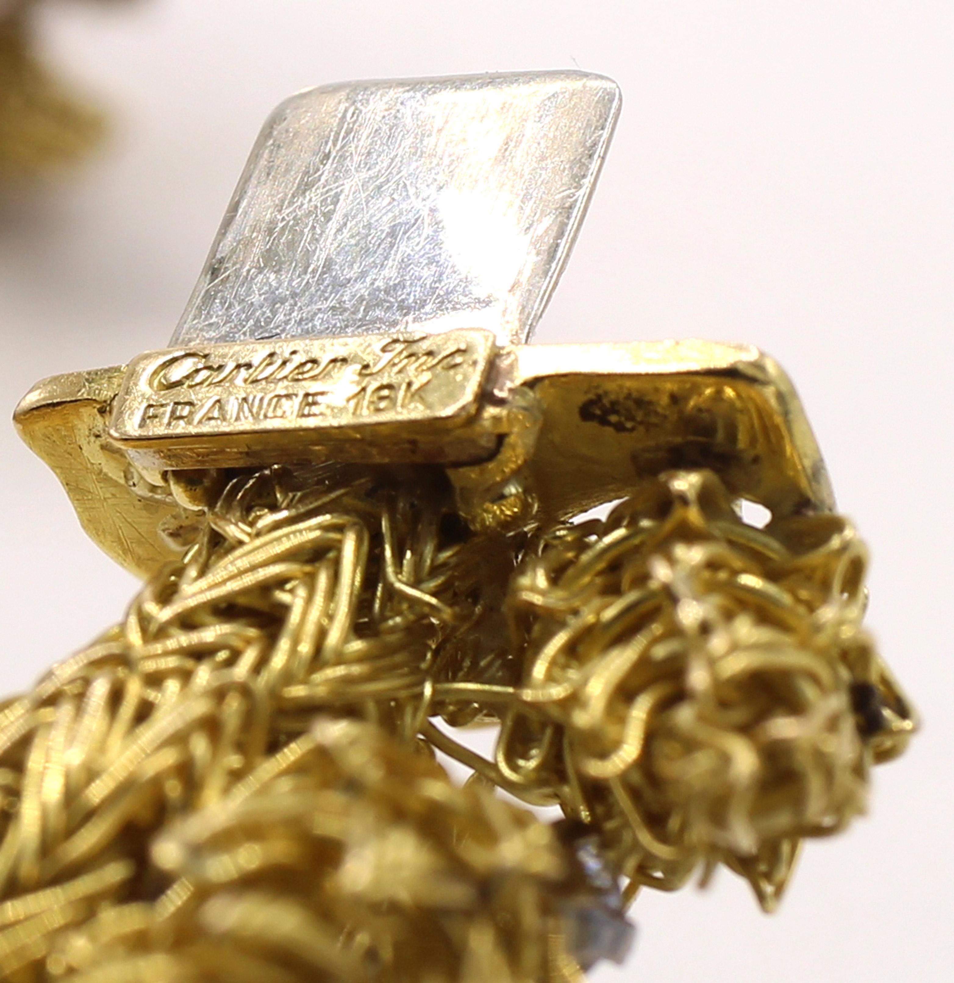 Taille ronde Cartier France Bracelet en or 18 carats et diamants en vente