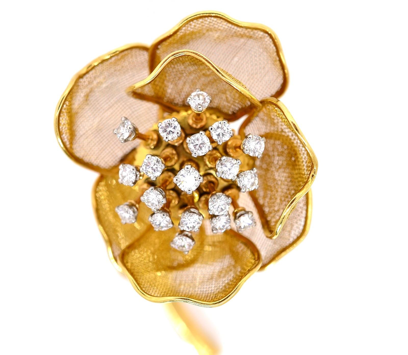 Cartier France Diamond and Gold Vintage Brooch 1