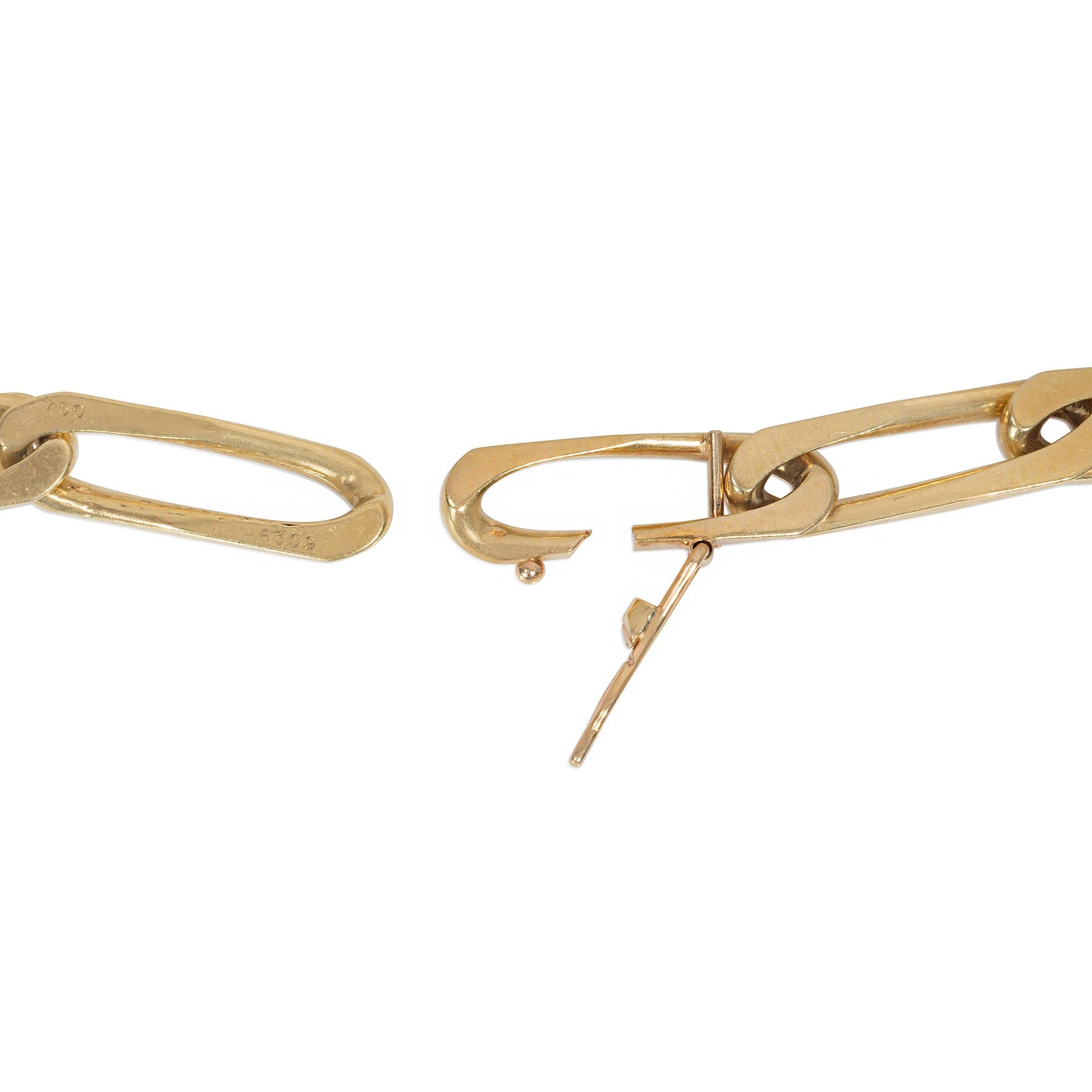 Cartier, France Estate Gold Paper Clip Link Chain In Good Condition For Sale In New York, NY